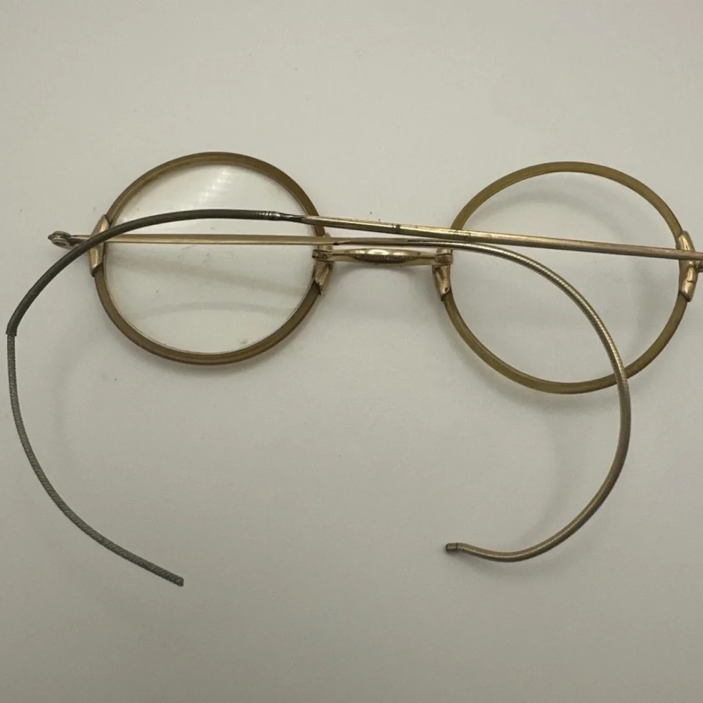 Antique Shuron Torty Celluloid Rim Eyeglasses Round Windsor Frames with Case
